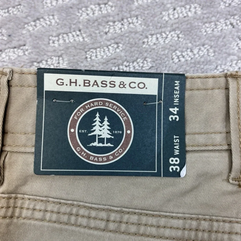 GH Bass & Co Pants Mens 38X34 Tan Groundwork Stretch Relaxed Fit Chino NWT